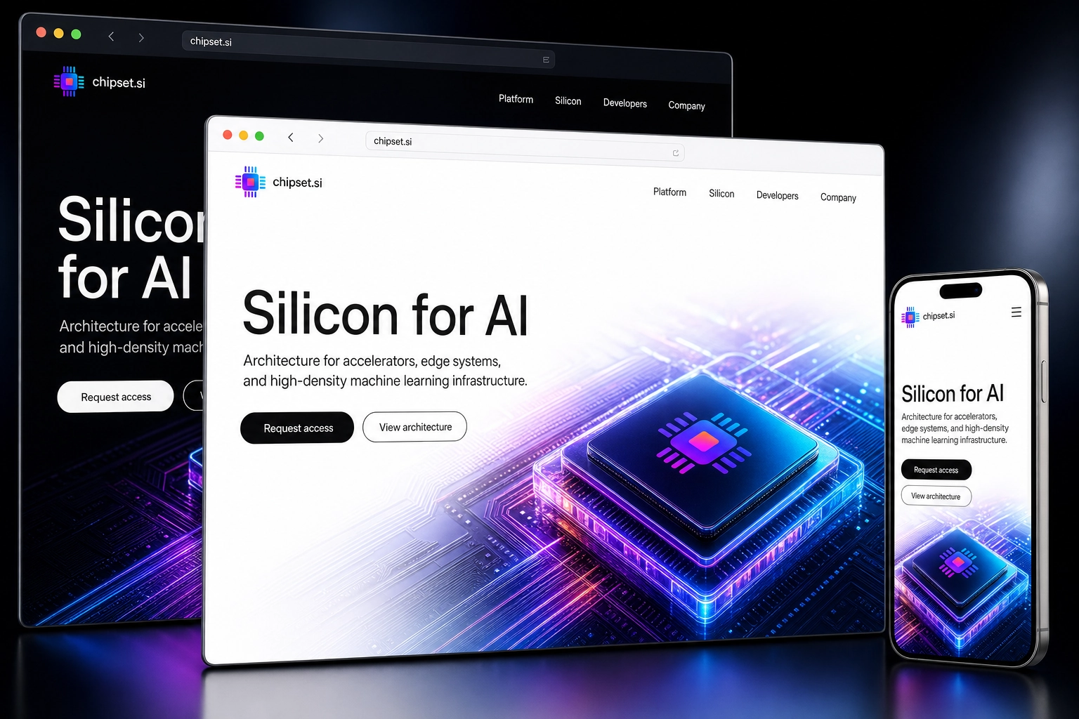 chipset.si website concept preview