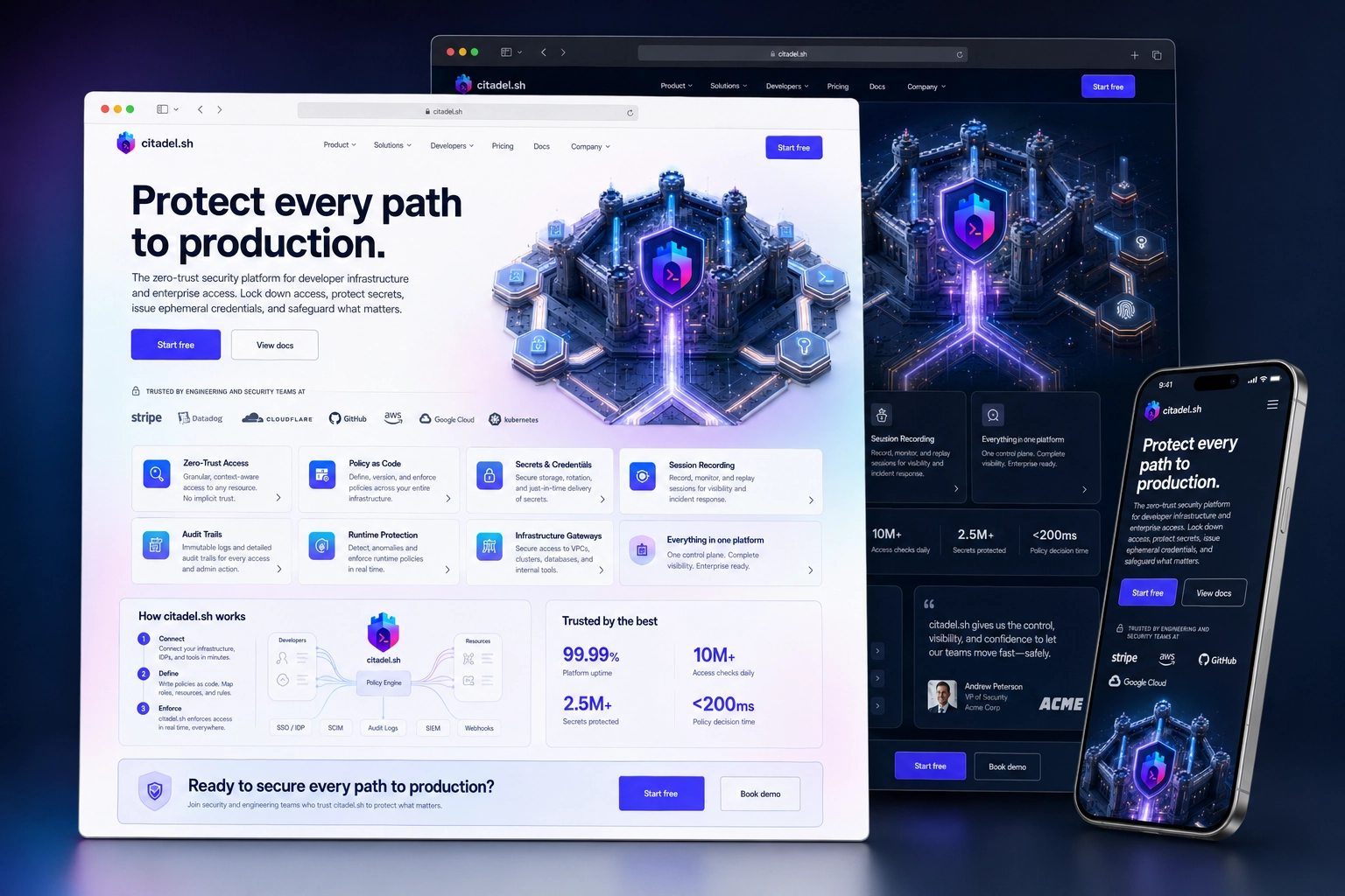 citadel.sh website concept preview