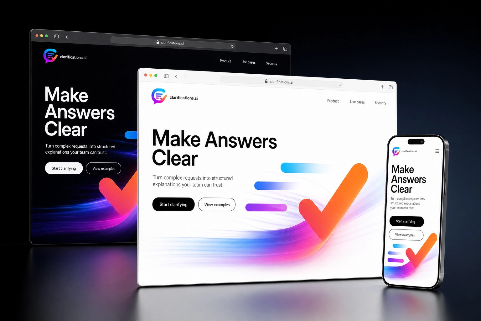 clarifications.si website concept preview