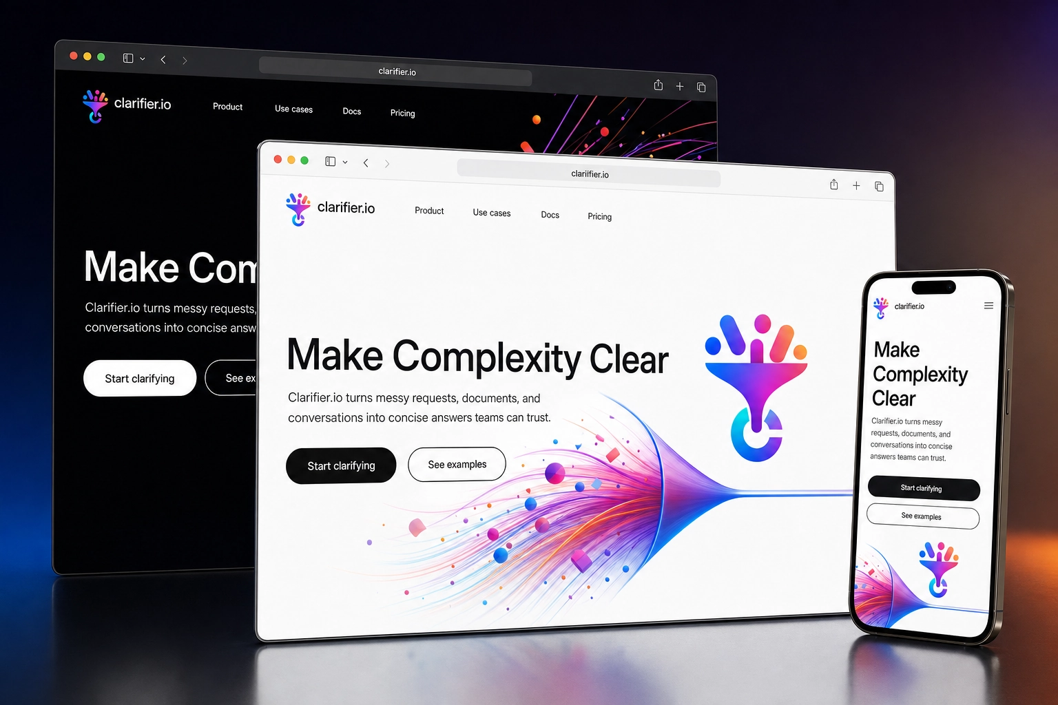 clarifier.io website concept preview