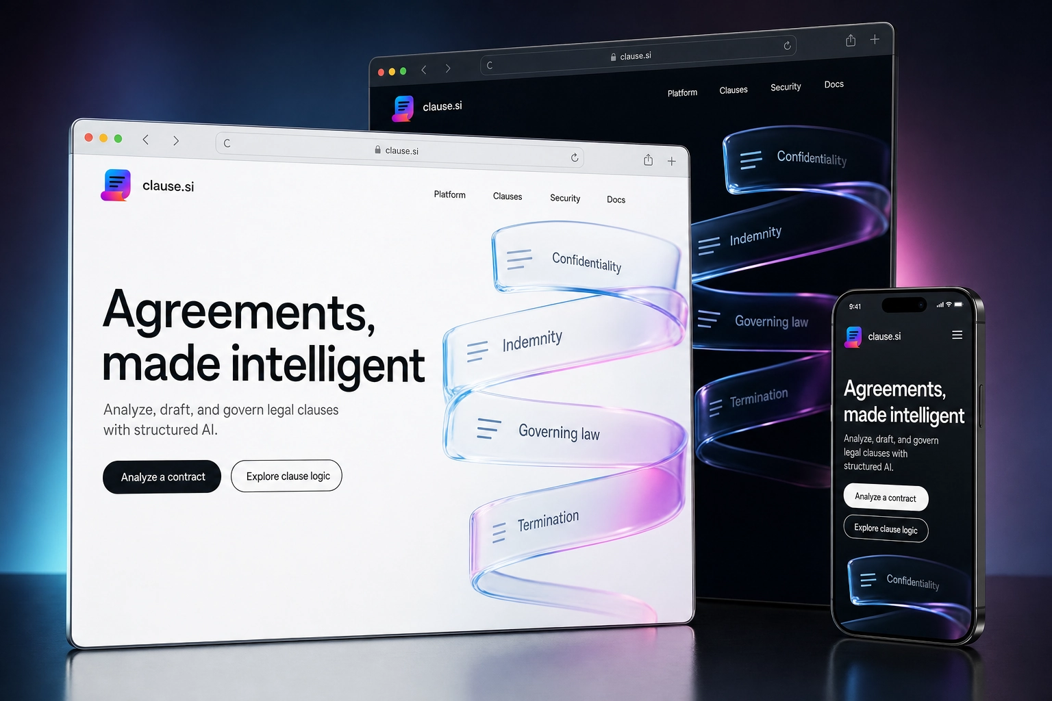 clause.si website concept preview