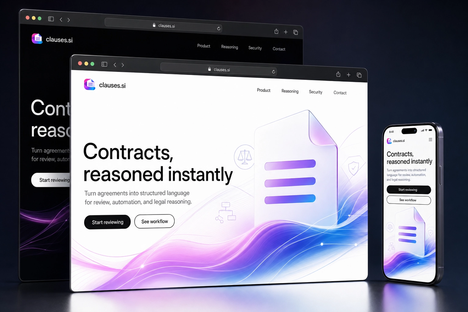 clauses.si website concept preview