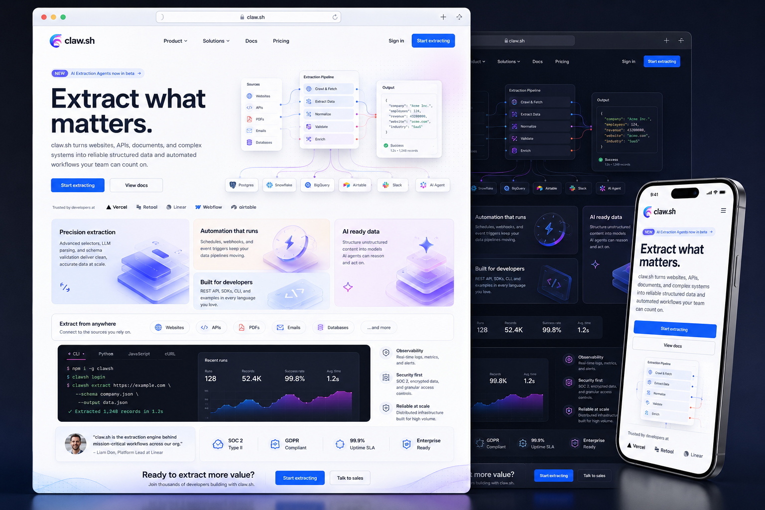 claw.sh website concept preview