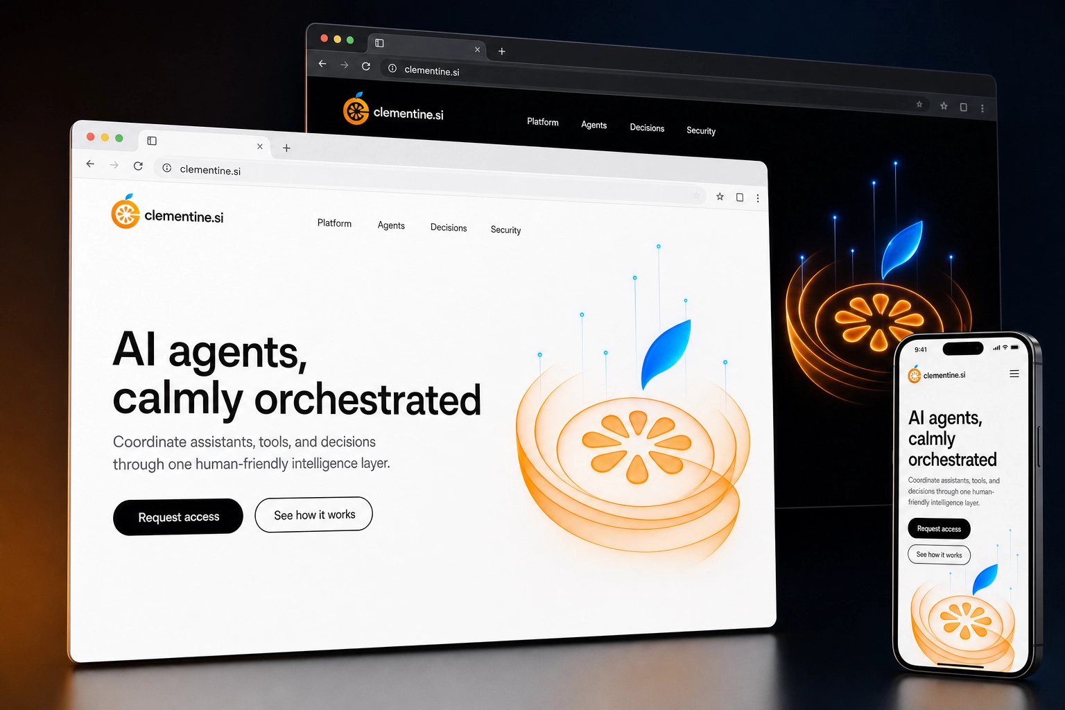 clementine.si website concept preview