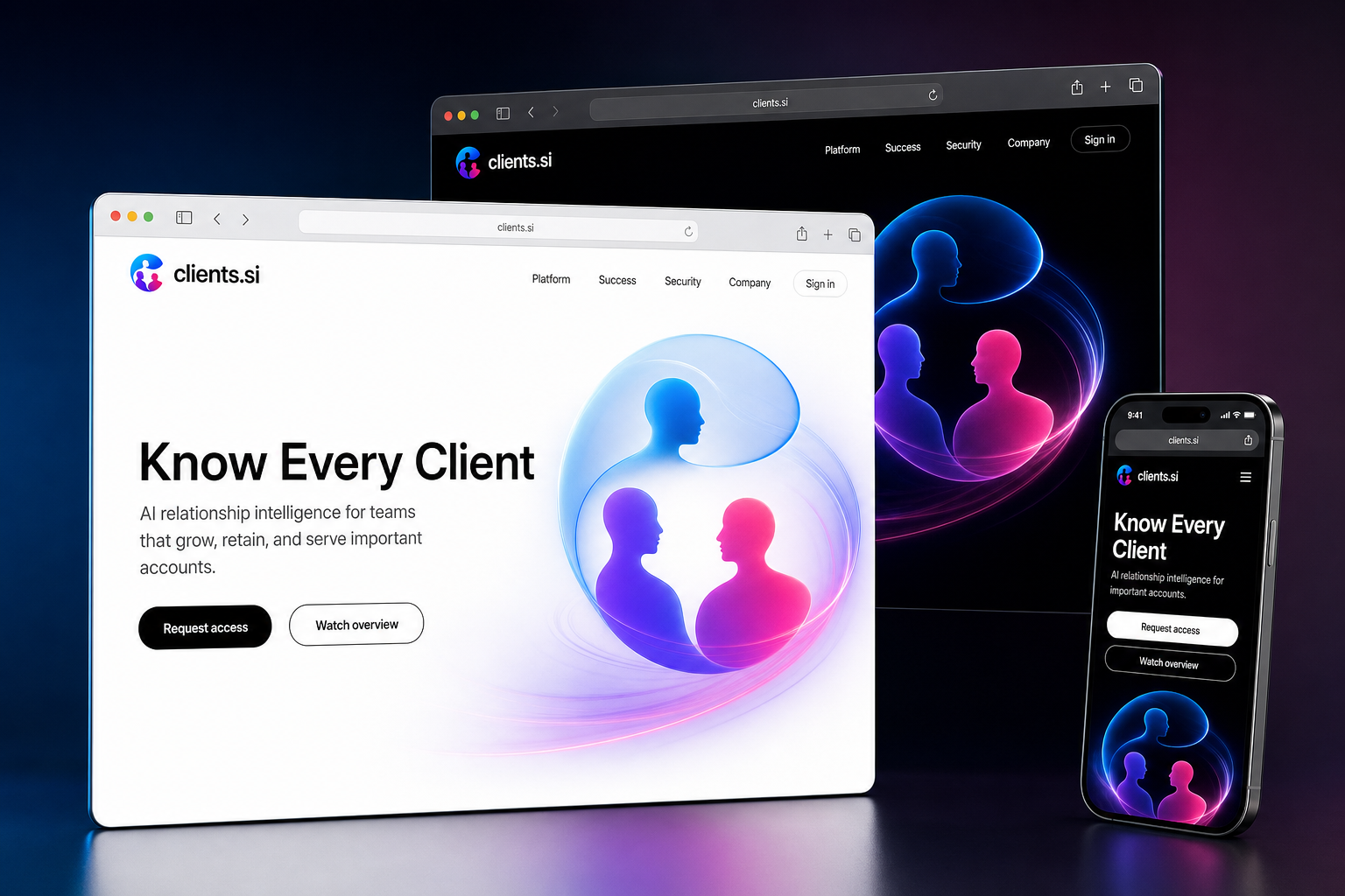 clients.si website concept preview