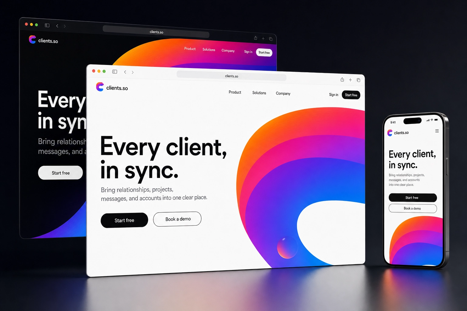clients.so website concept preview