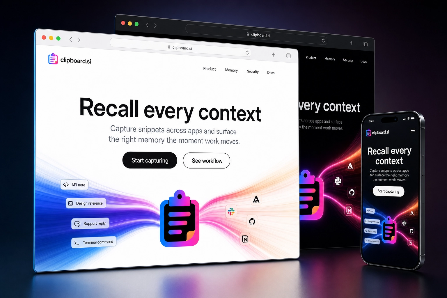 clipboard.si website concept preview