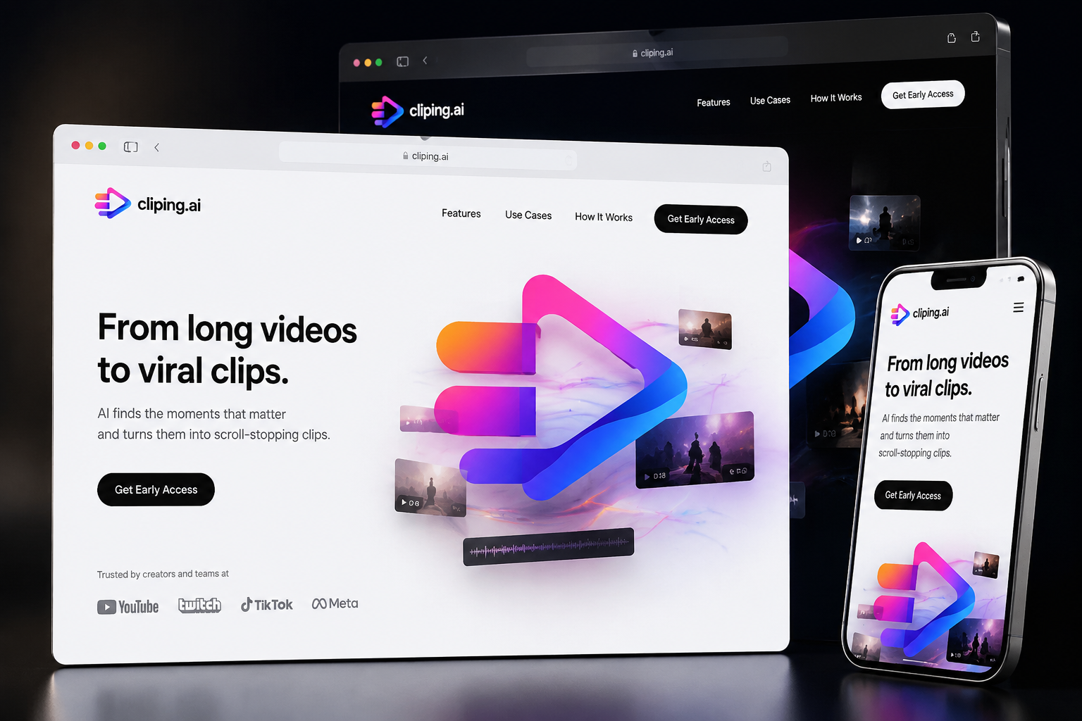 cliping.ai website concept preview