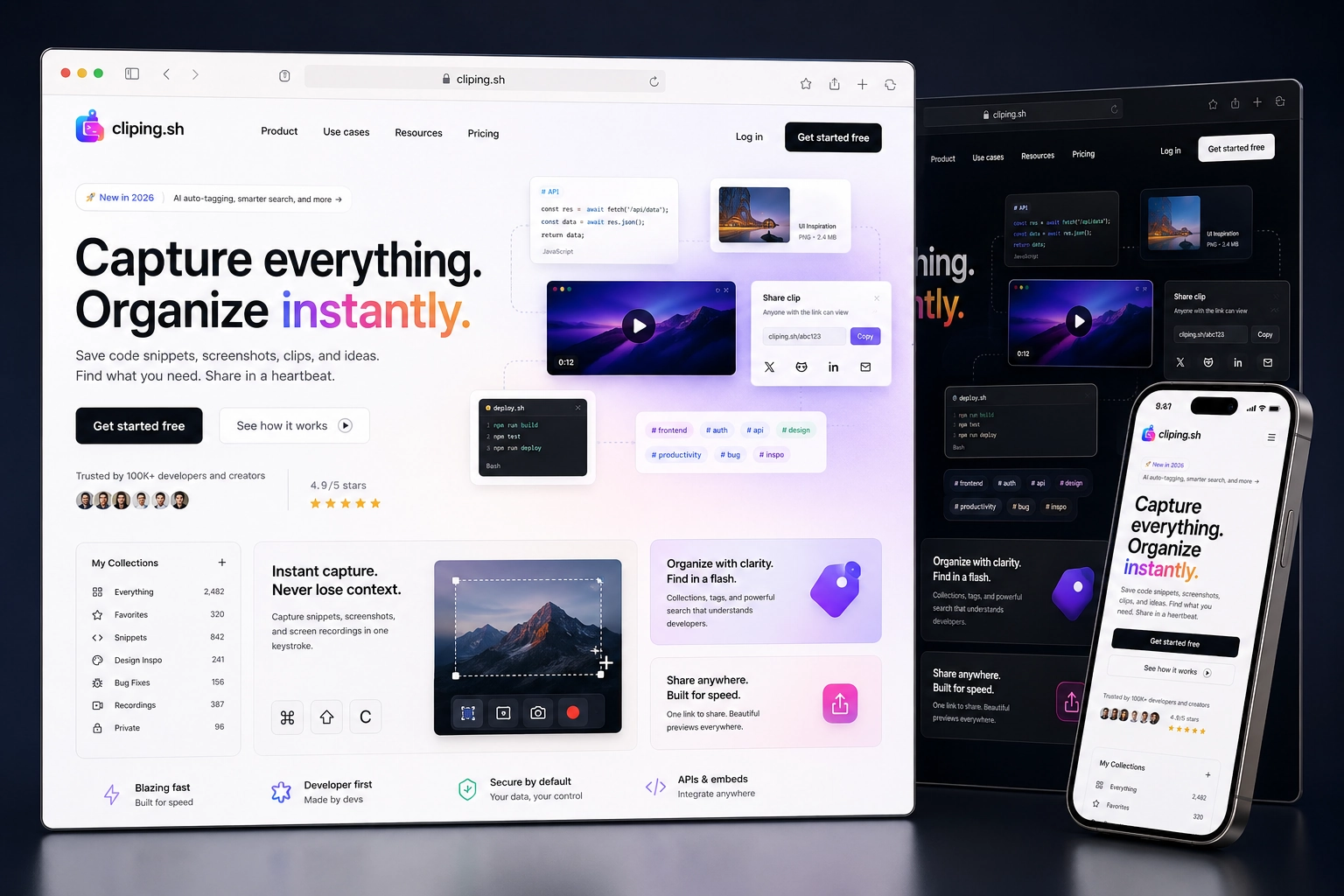 cliping.sh website concept preview
