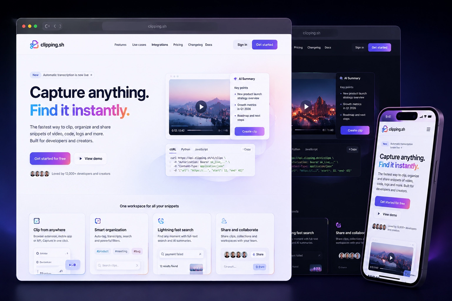 clipping.sh website concept preview