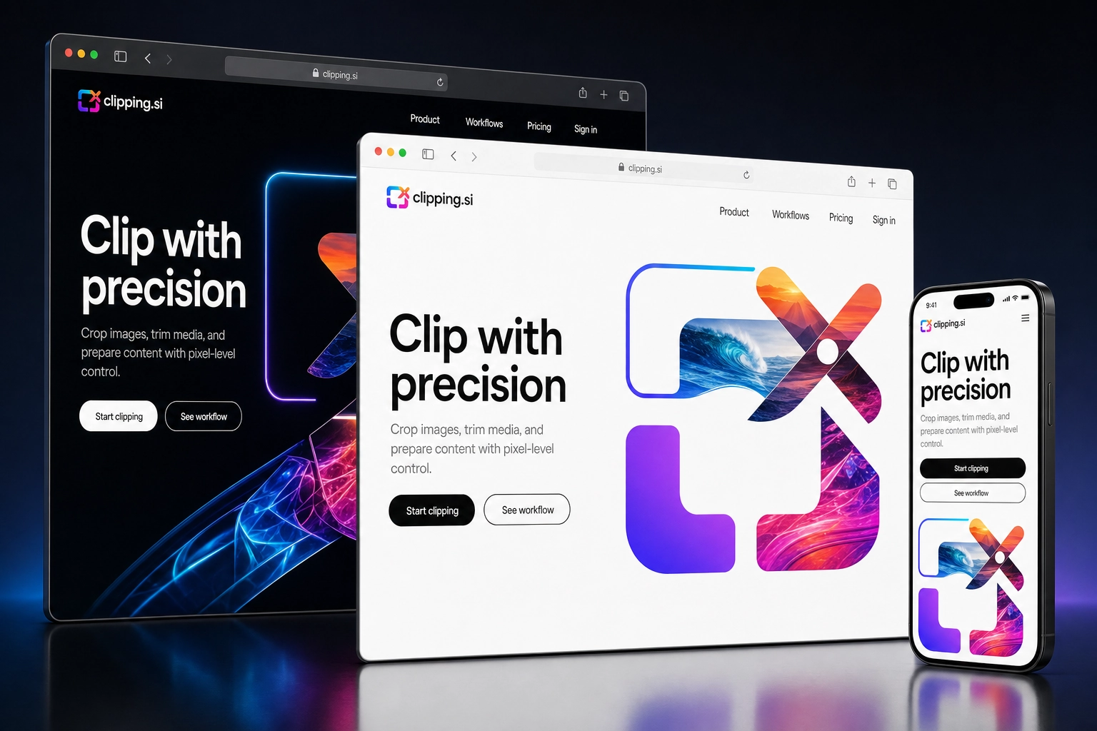 clipping.si website concept preview
