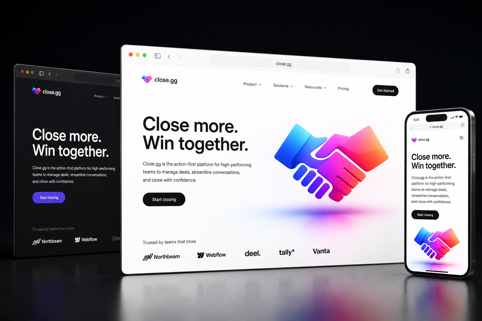 close.gg website concept preview