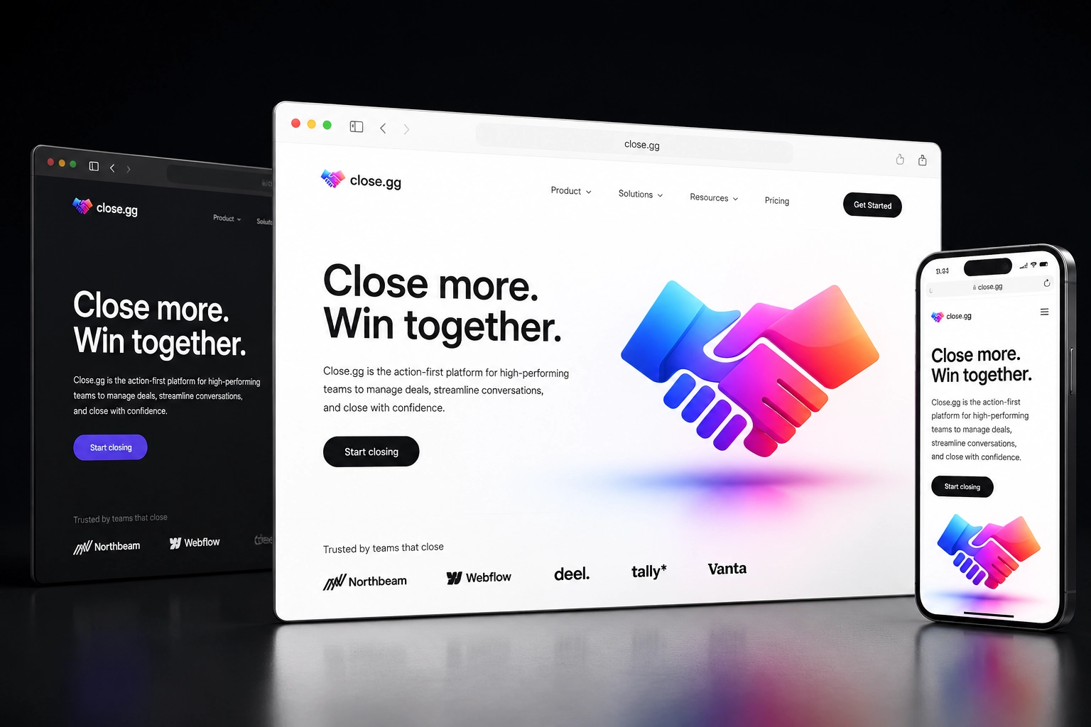 close.gg website concept preview