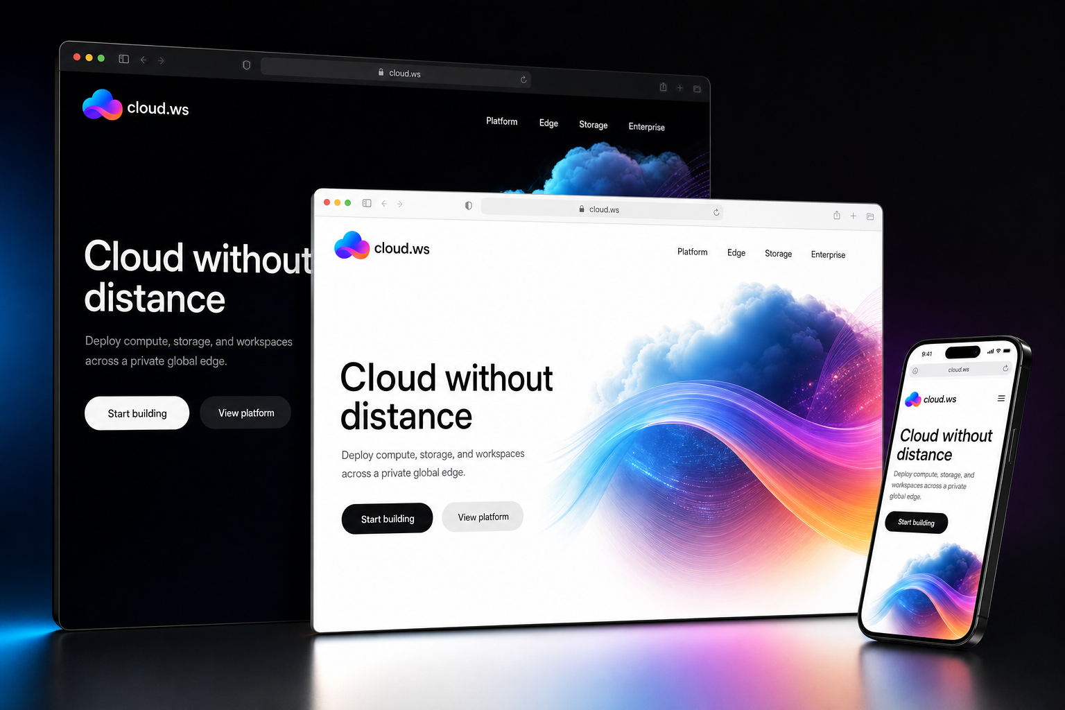 cloud.ws website concept preview