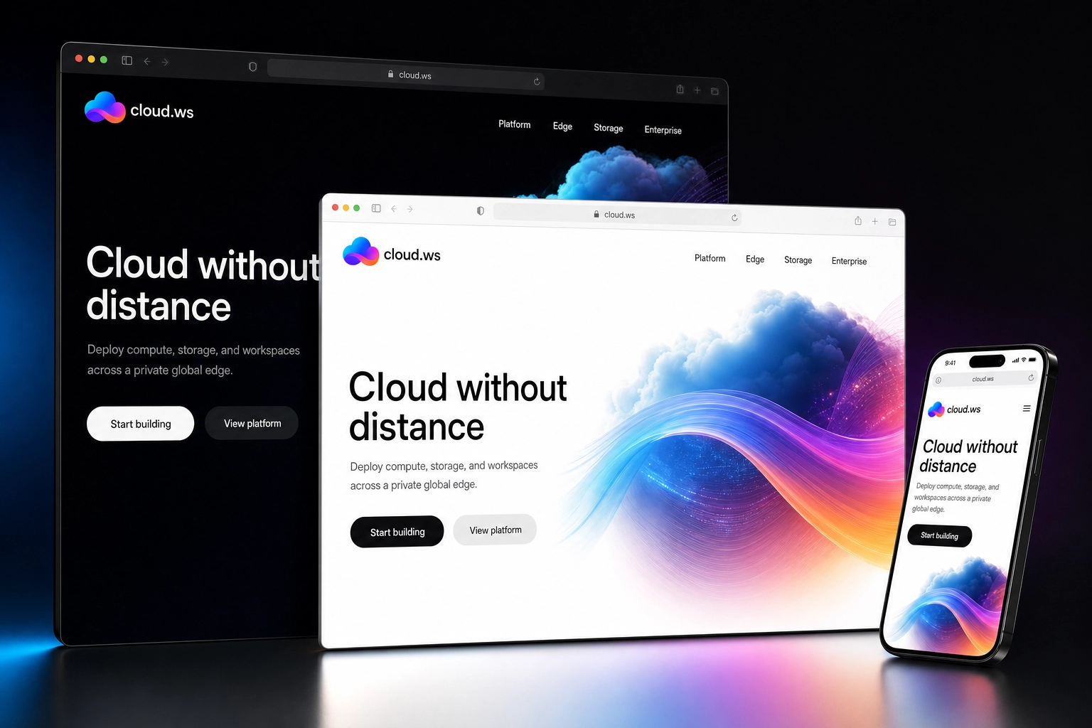 cloud.ws website concept preview