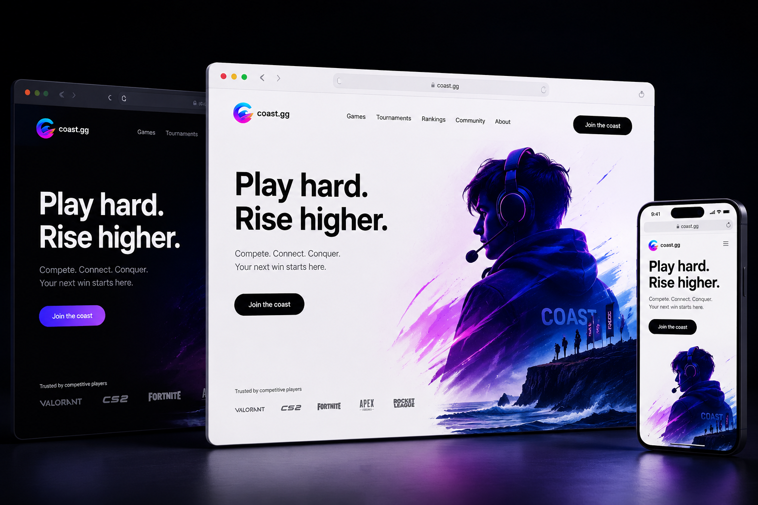 coast.gg website concept preview