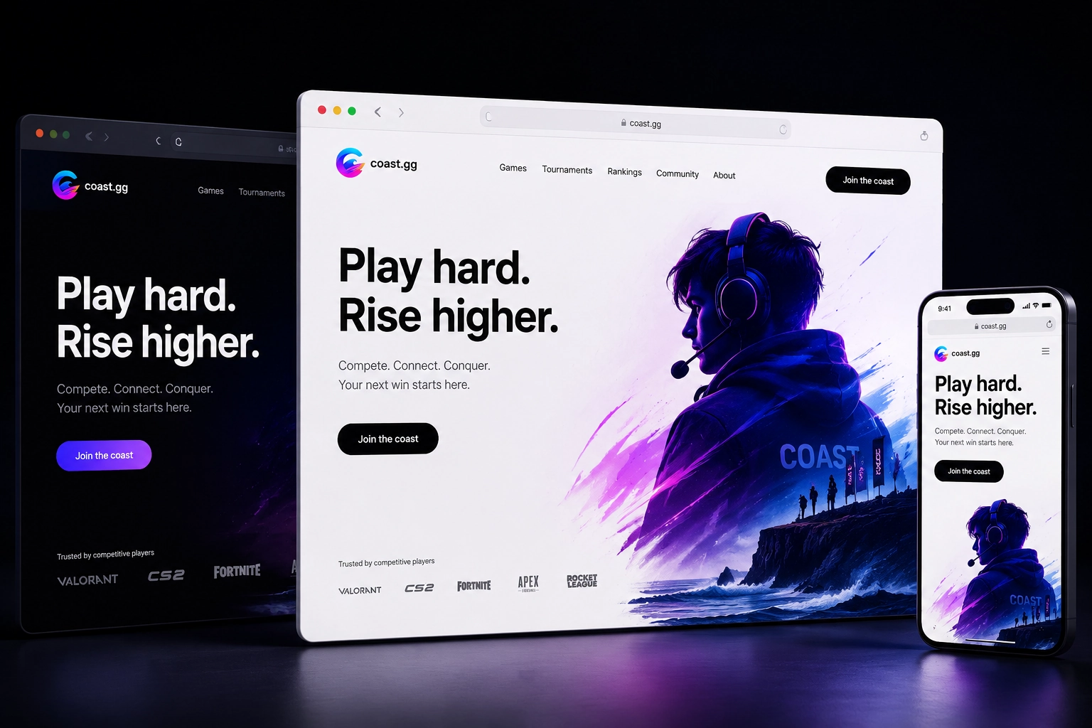 coast.gg website concept preview