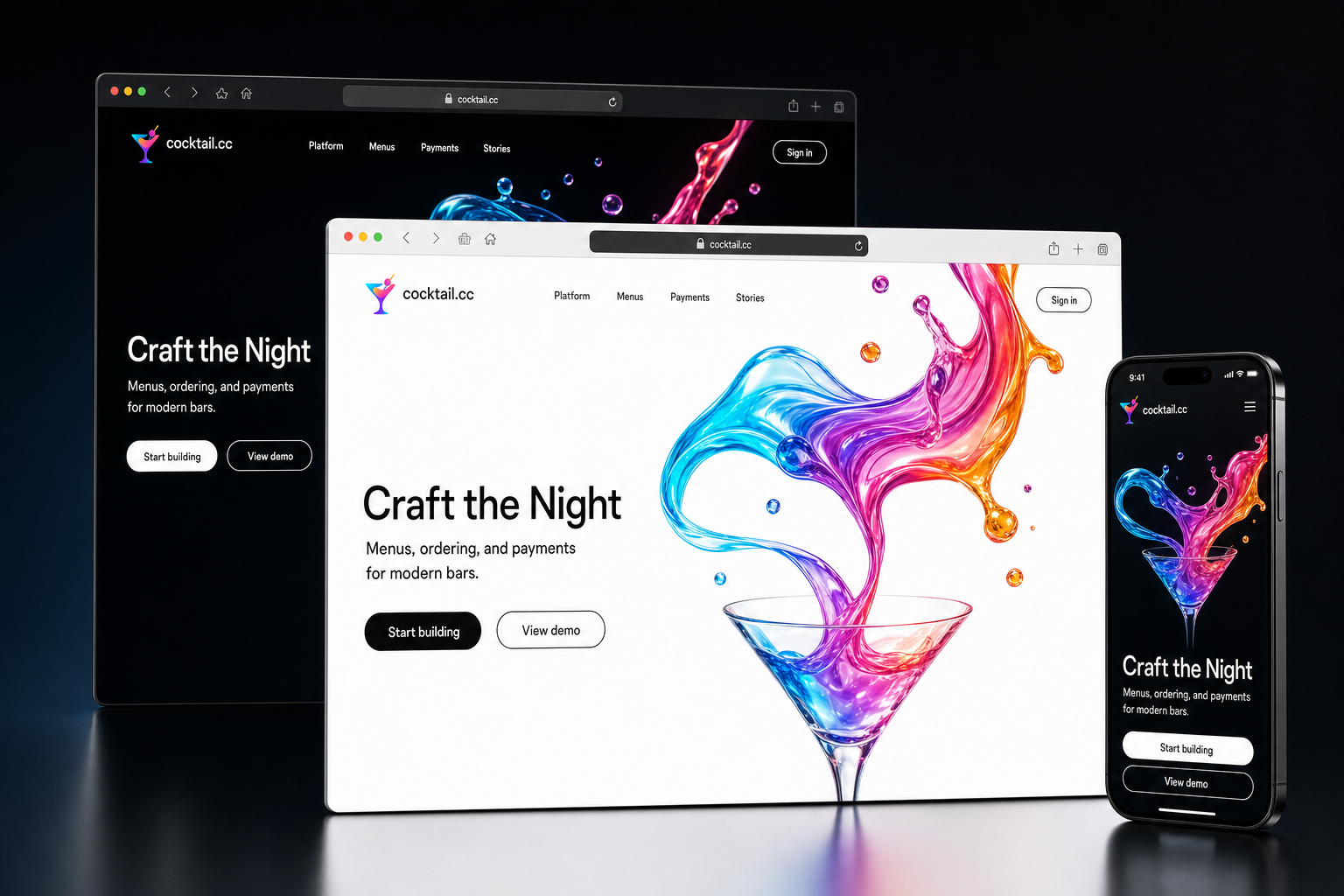 cocktail.cc website concept preview