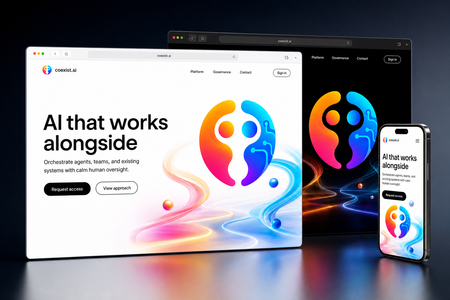 coexist.si website concept preview enlarged