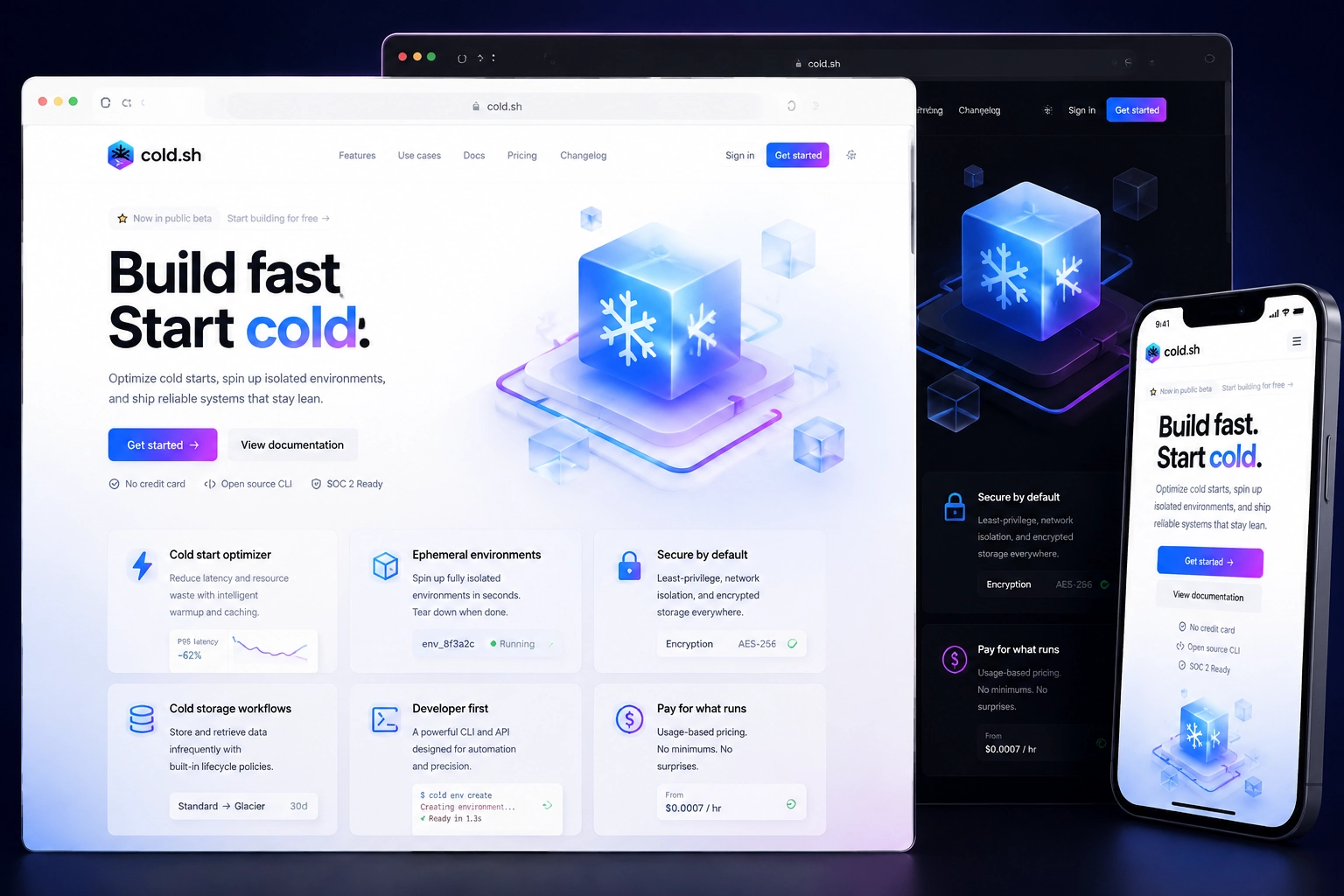 cold.sh website concept preview