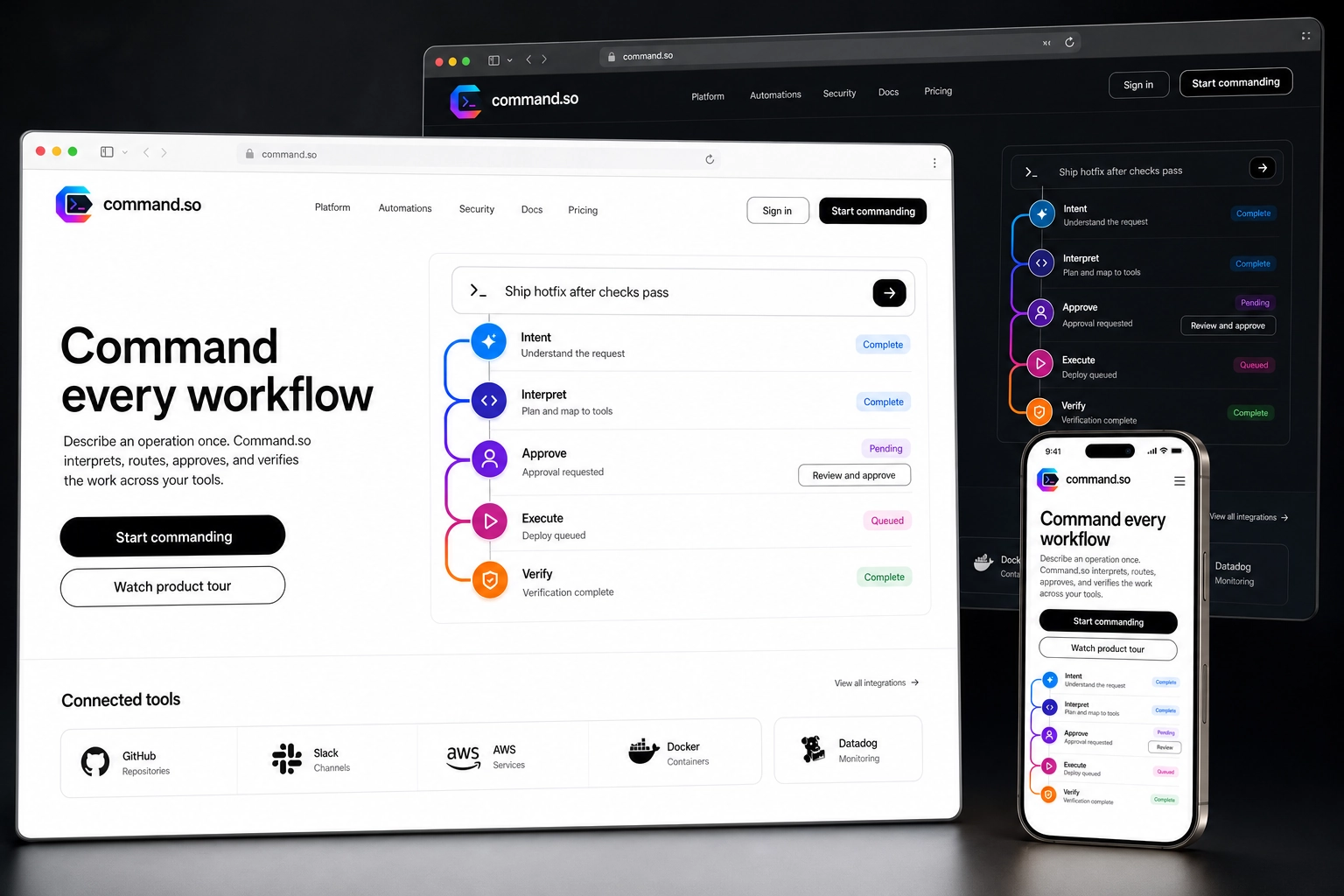 command.so website concept preview