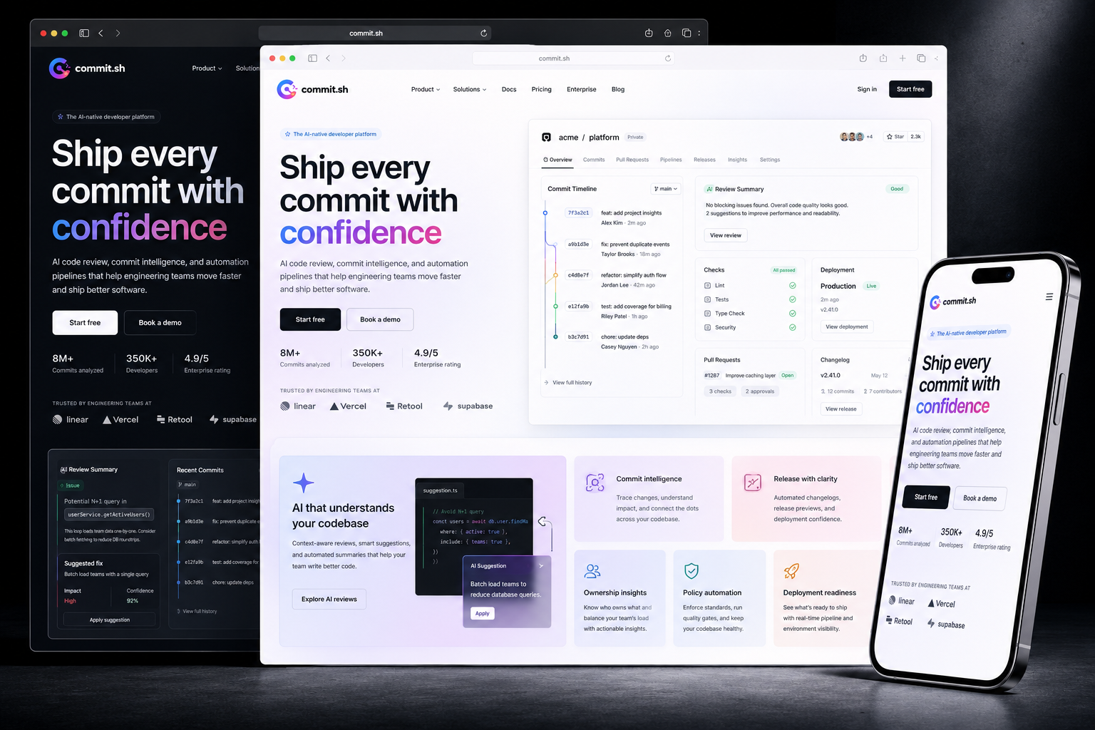 commit.sh website concept preview