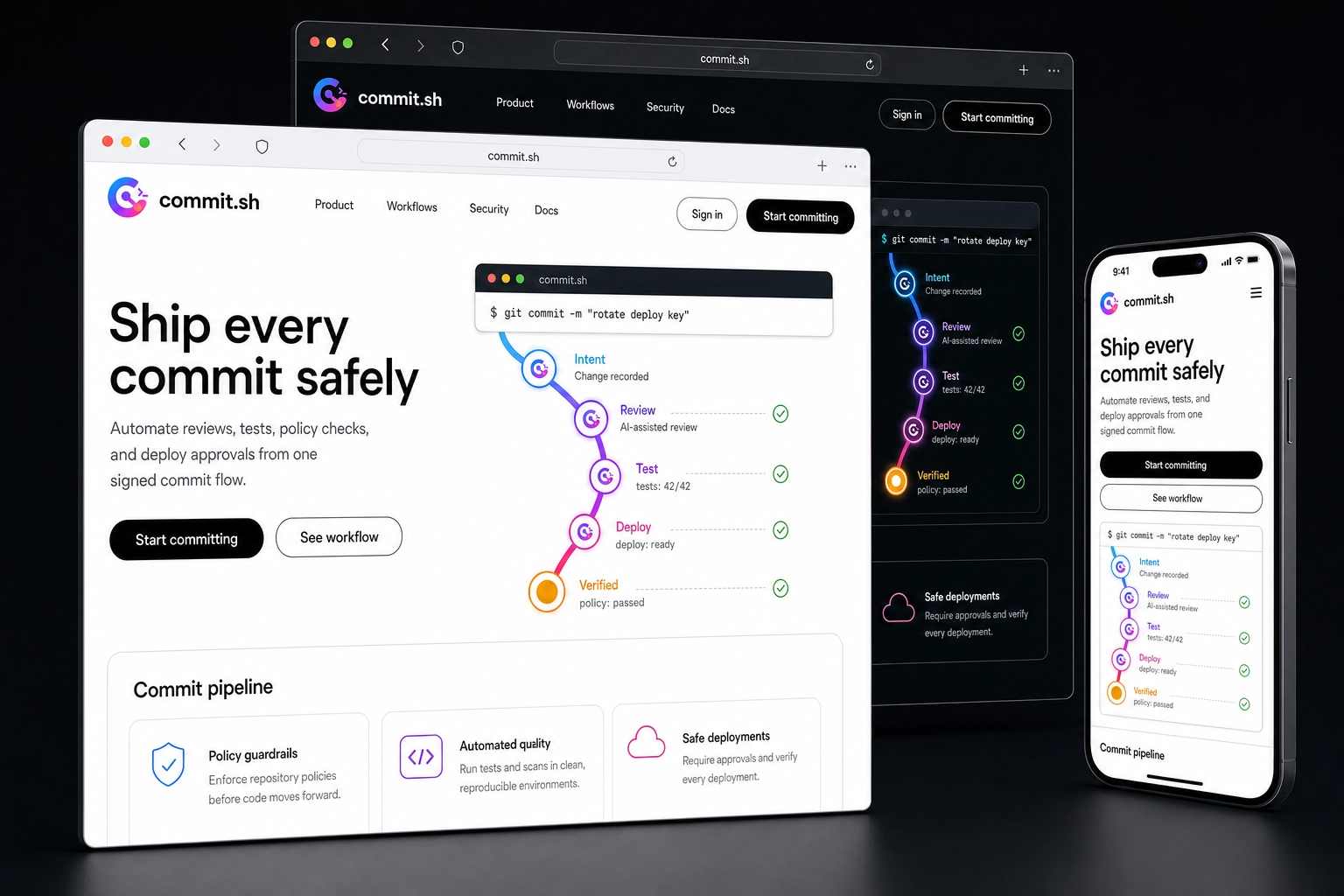 commit.sh website concept preview