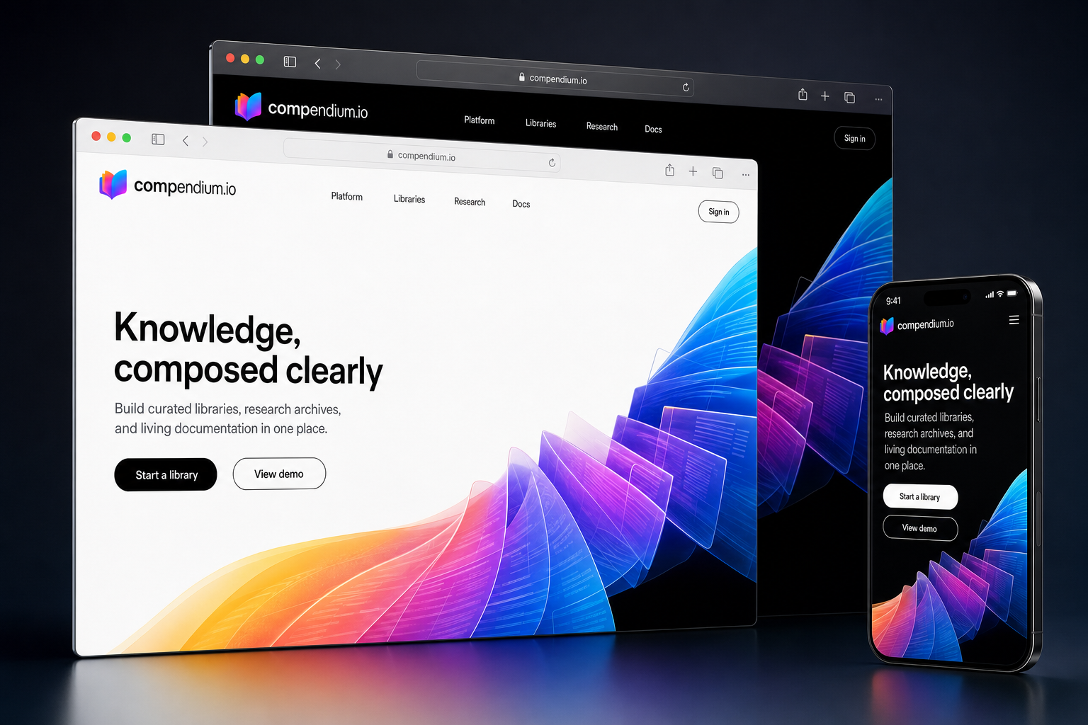 compendium.io website concept preview