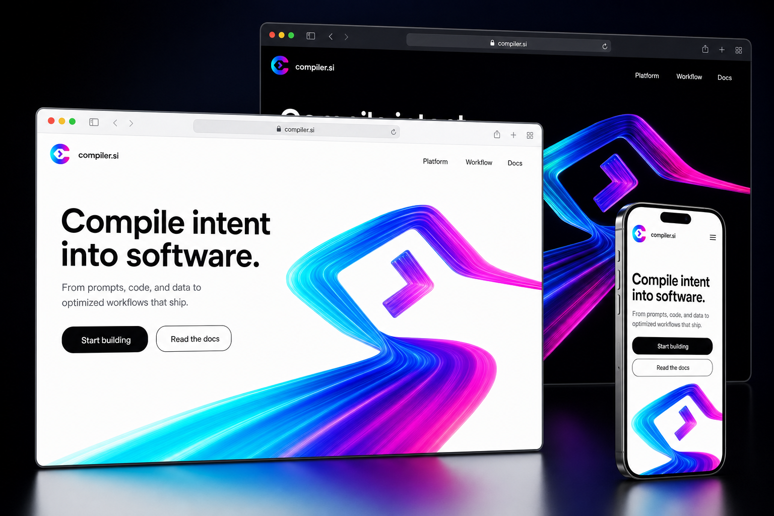 compiler.si website concept preview enlarged
