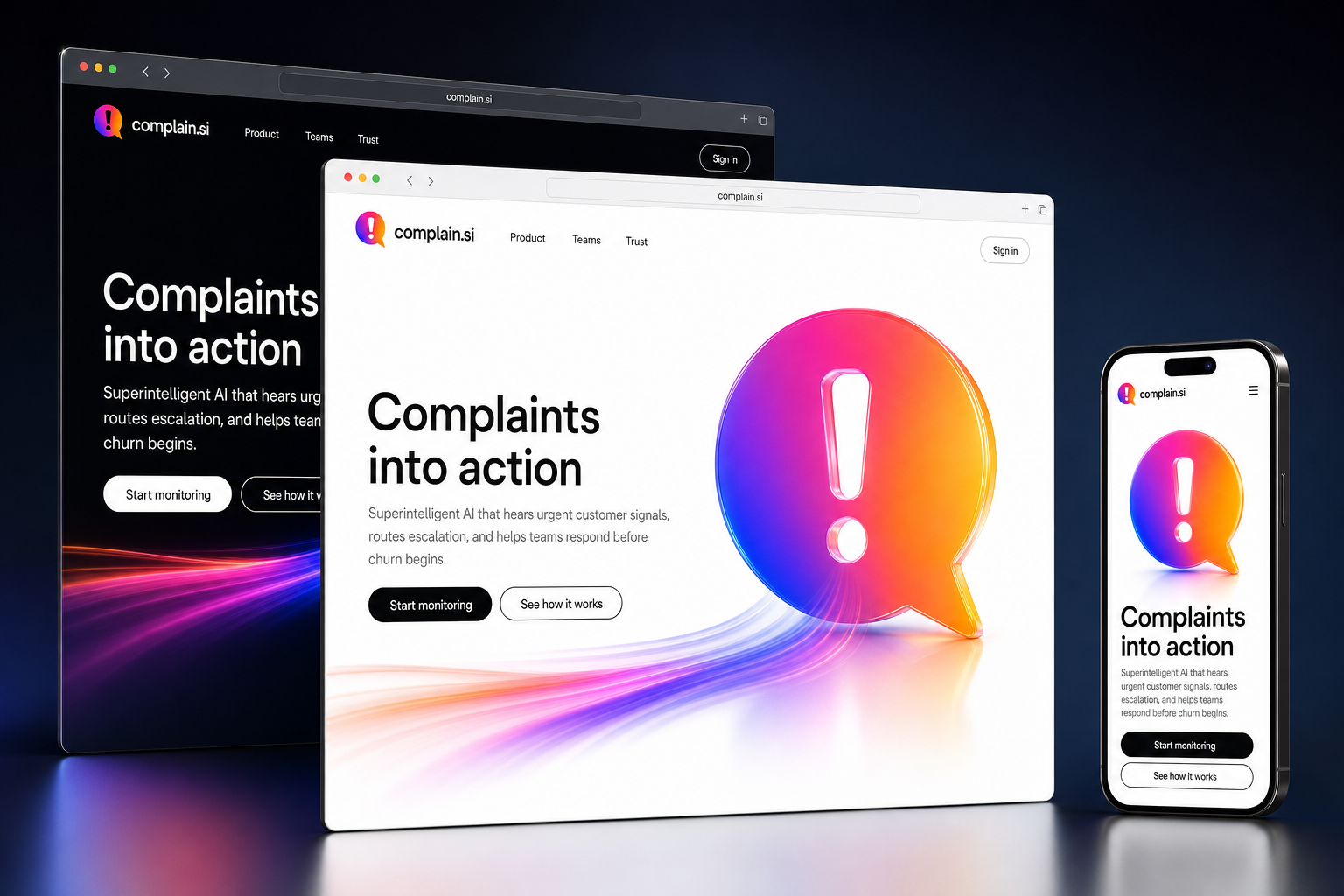 complain.si website concept preview