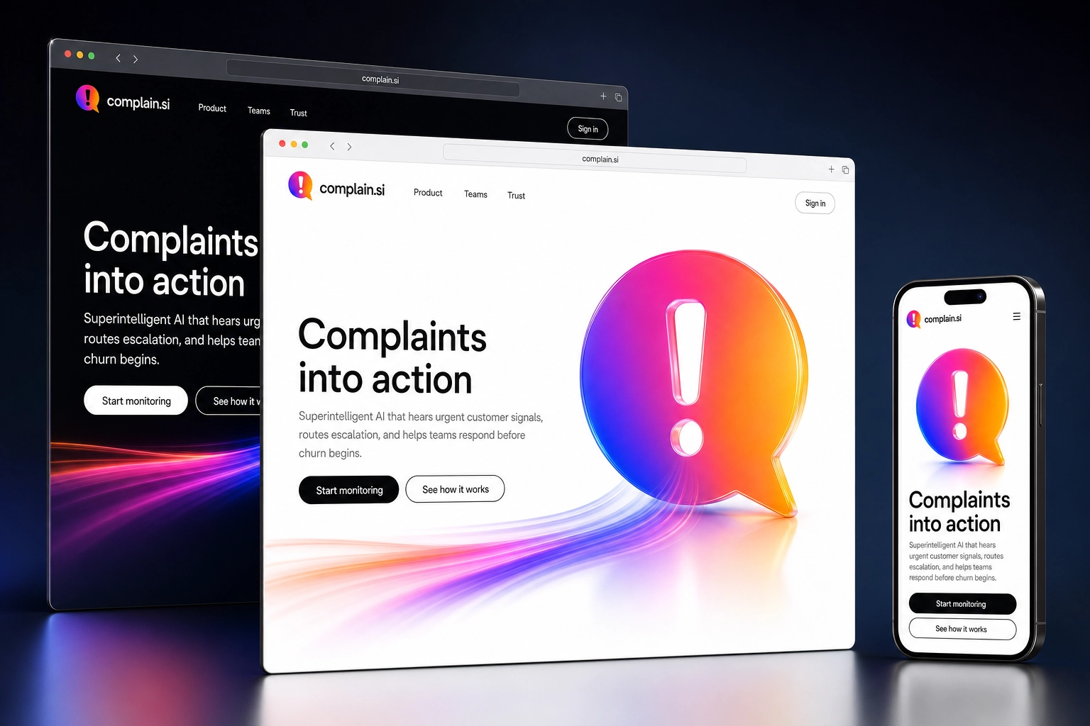 complain.si website concept preview