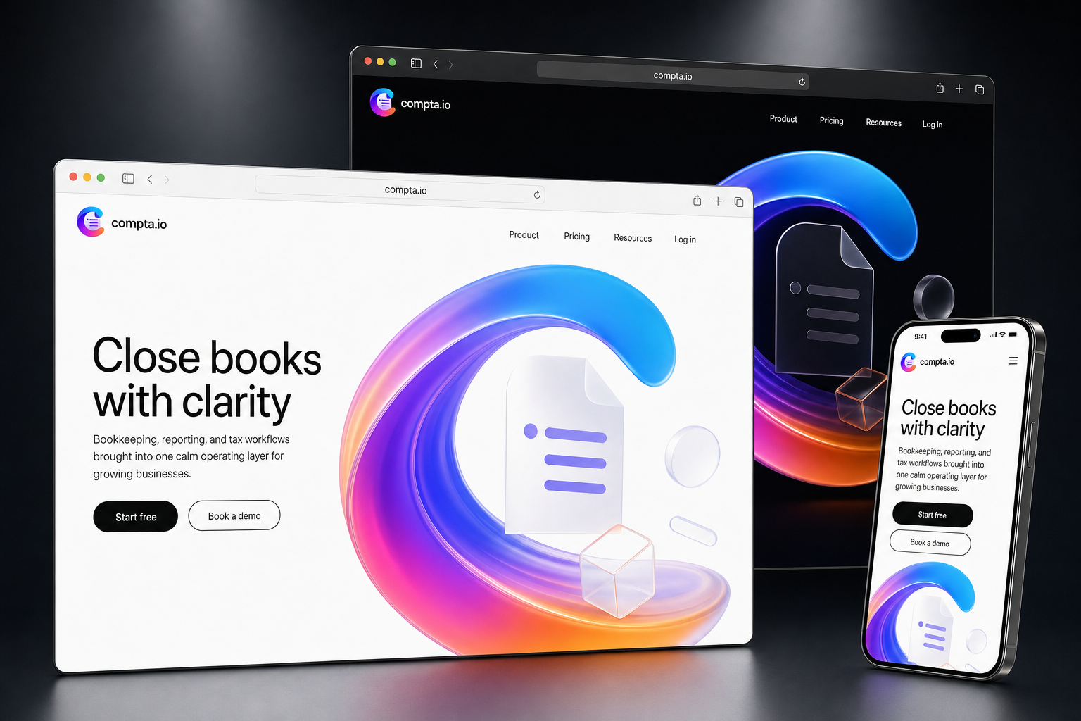 compta.io website concept preview