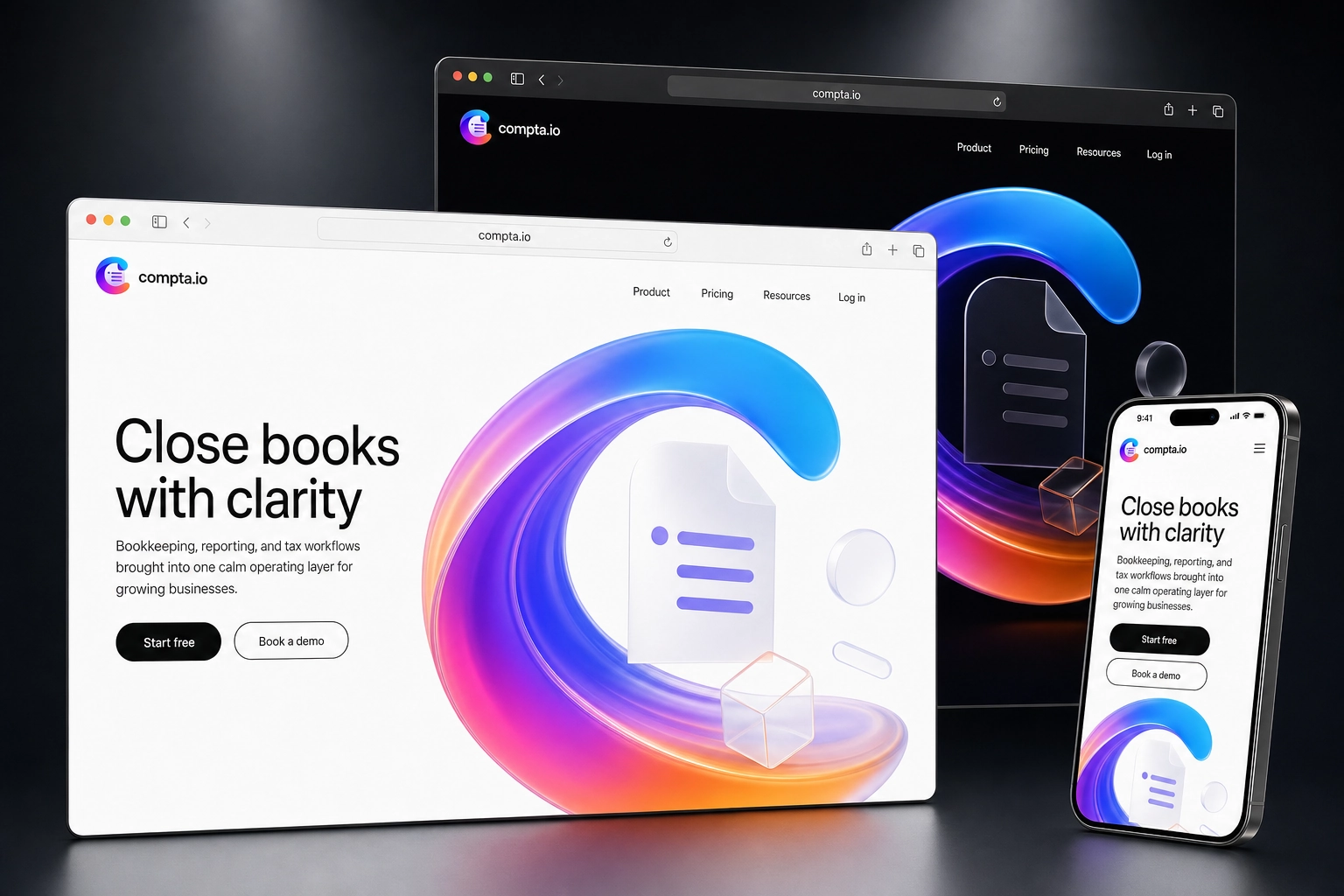 compta.io website concept preview