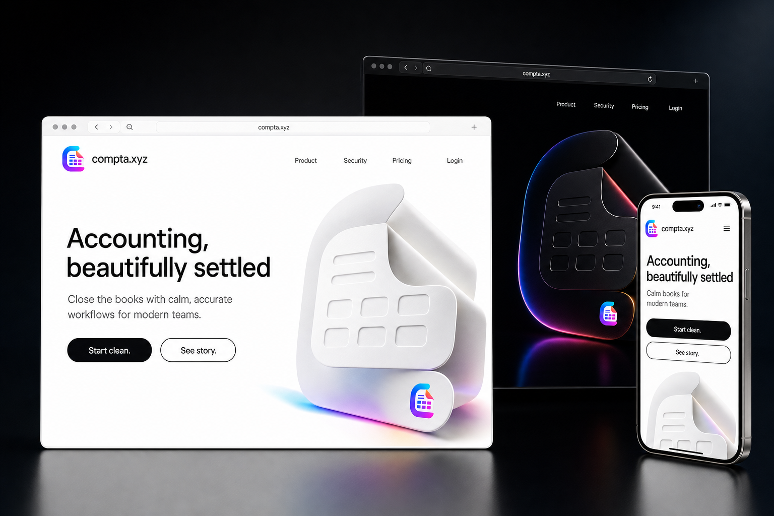 compta.xyz website concept preview