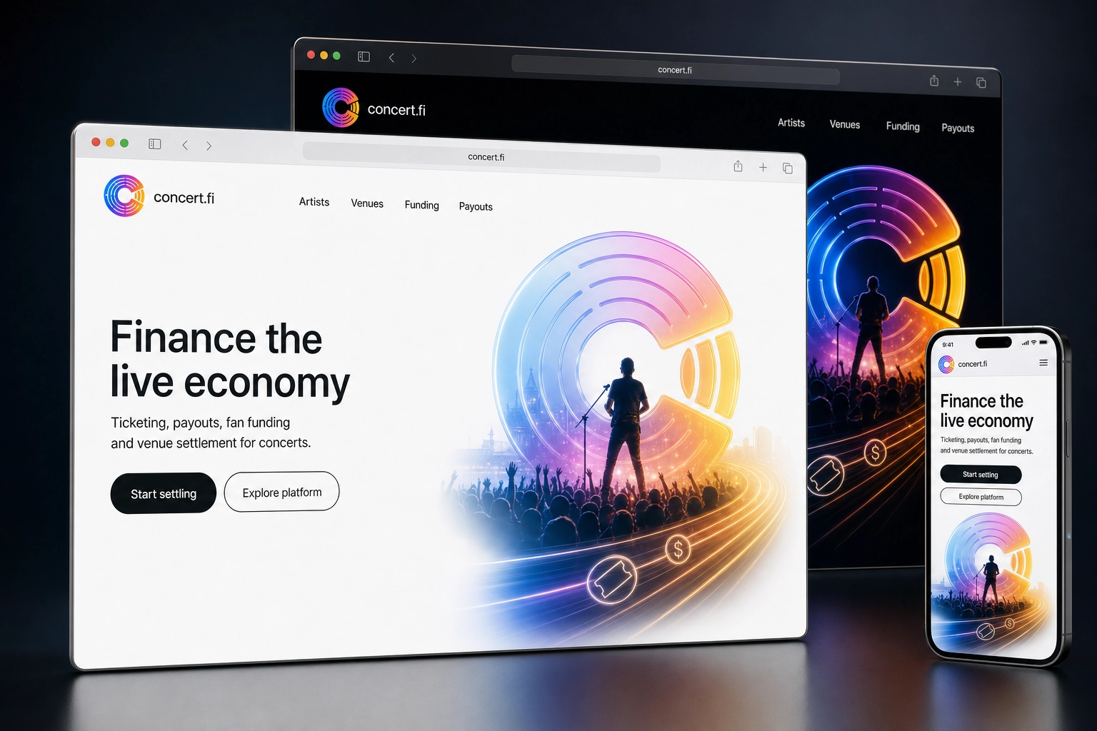 concert.fi website concept preview