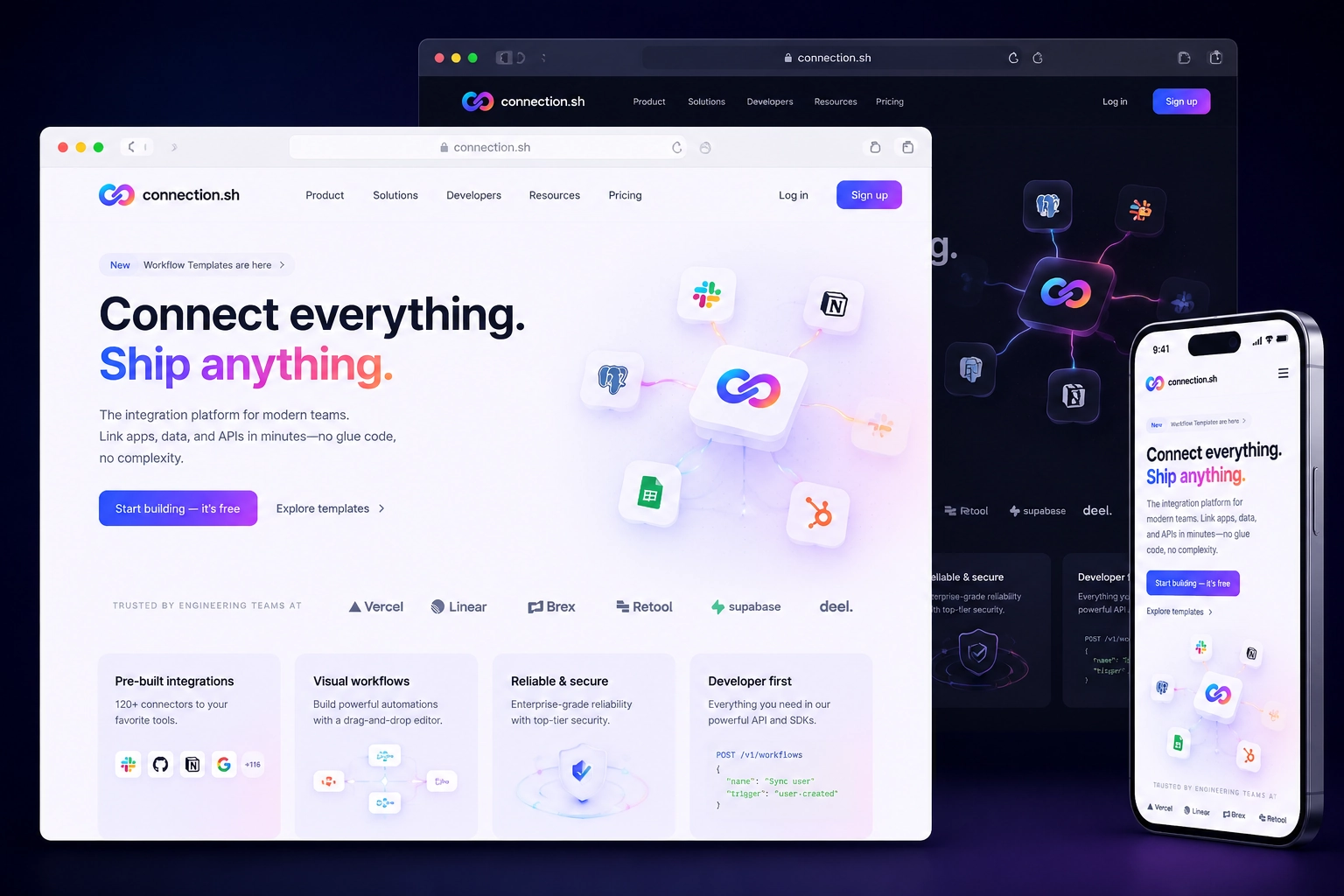 connection.sh website concept preview