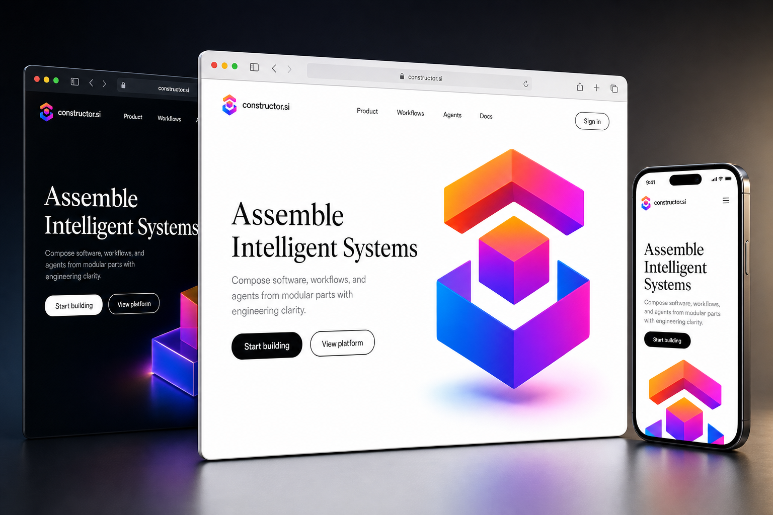 constructor.si website concept preview