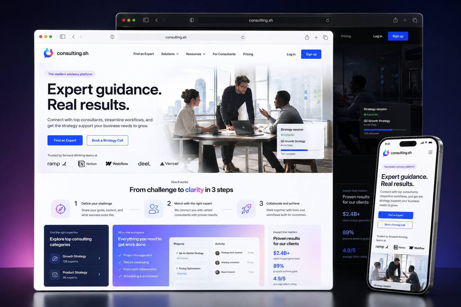 consulting.sh website concept preview