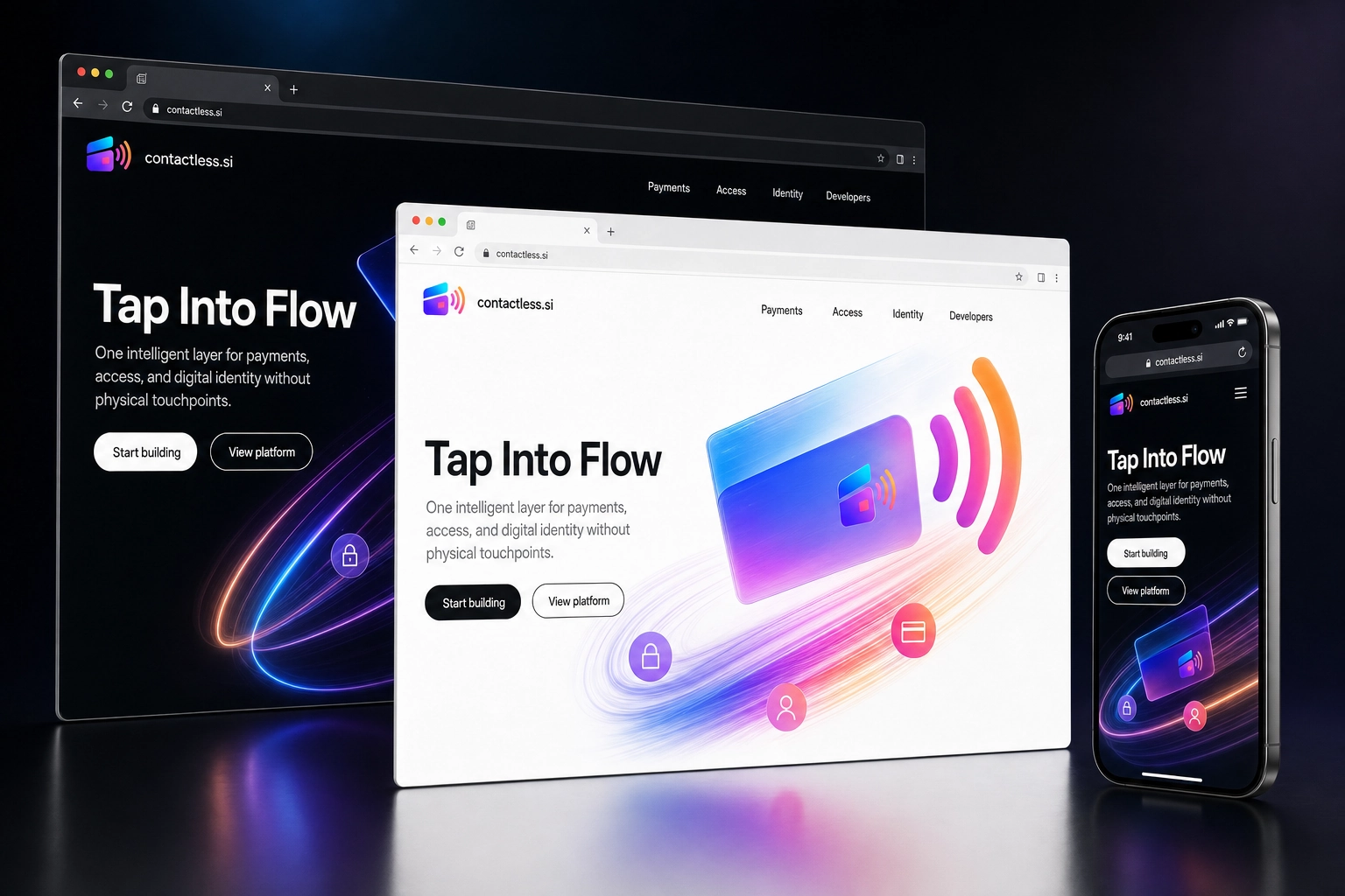 contactless.si website concept preview