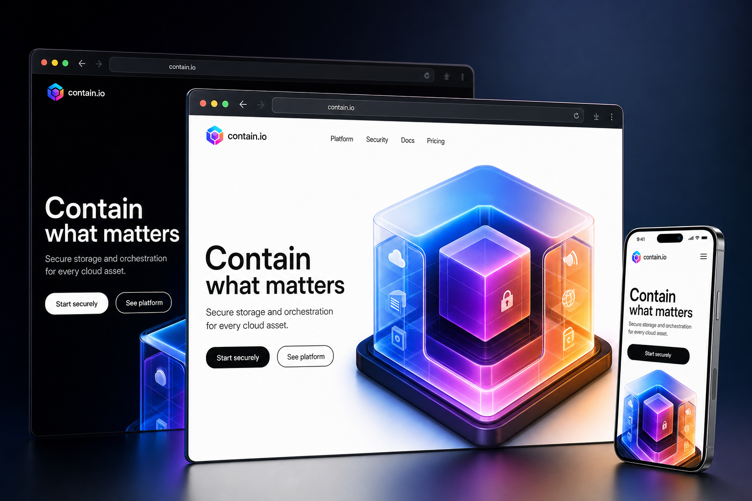 contain.io website concept preview