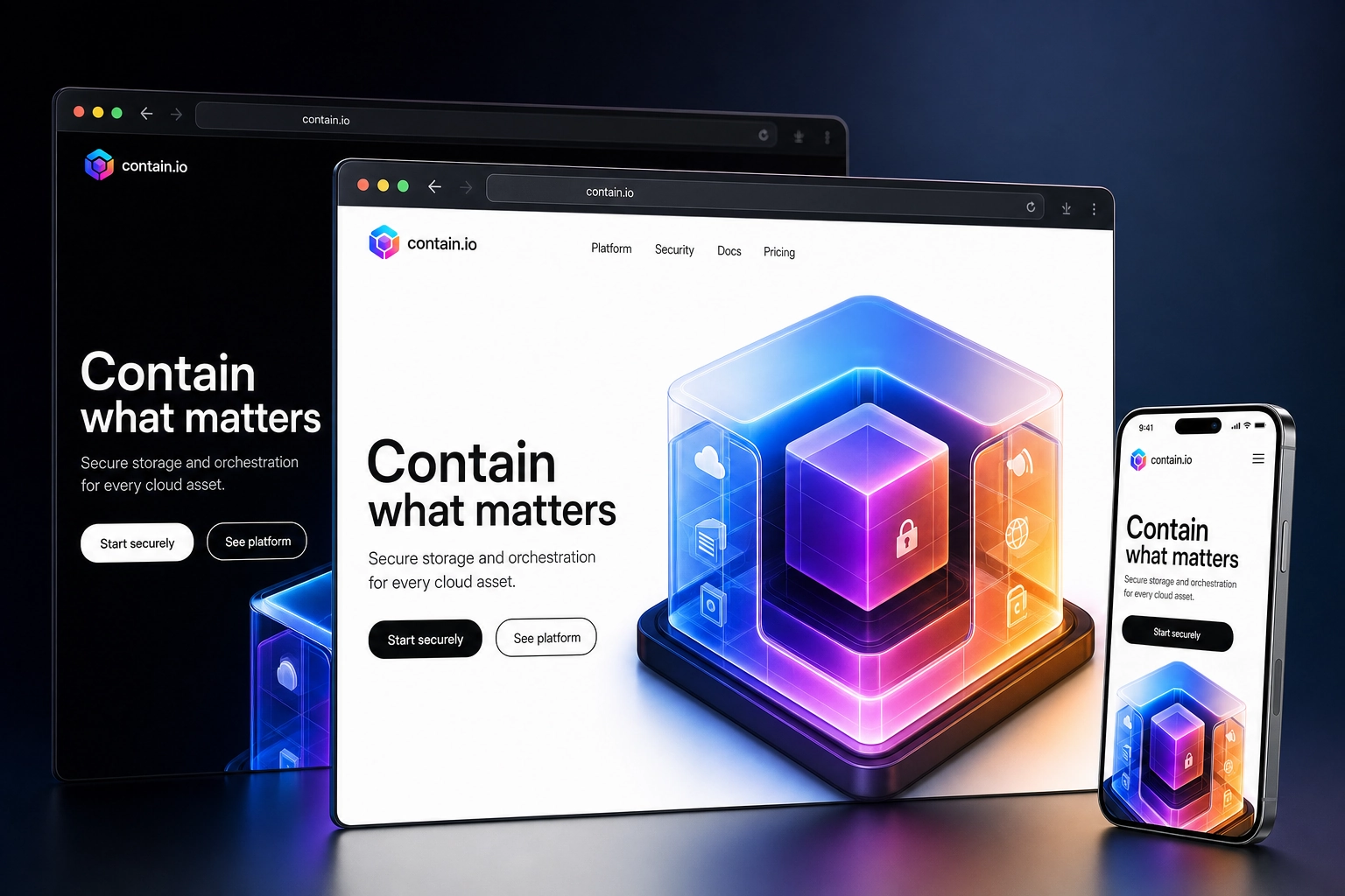 contain.io website concept preview