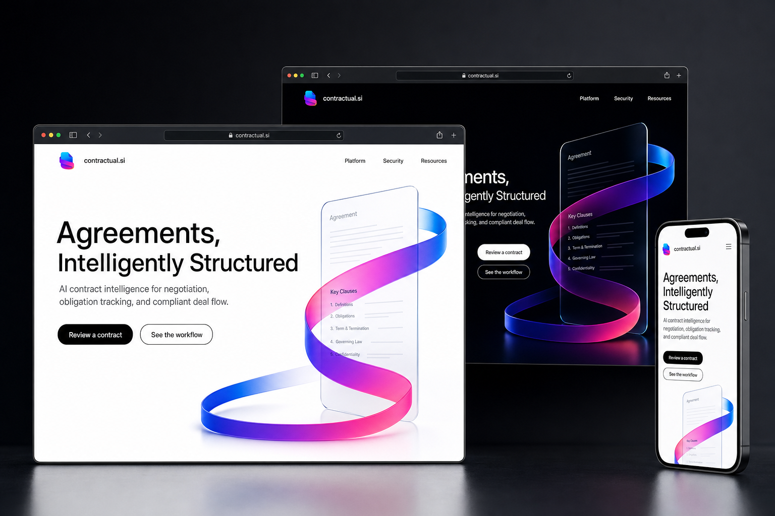 contractual.si website concept preview