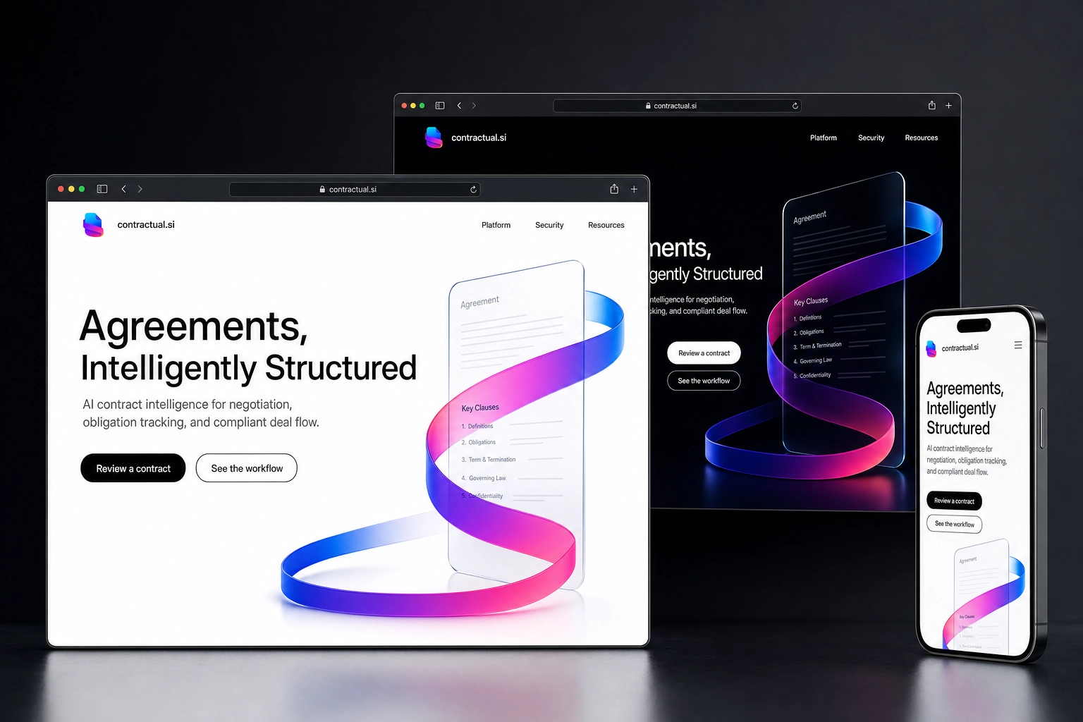 contractual.si website concept preview