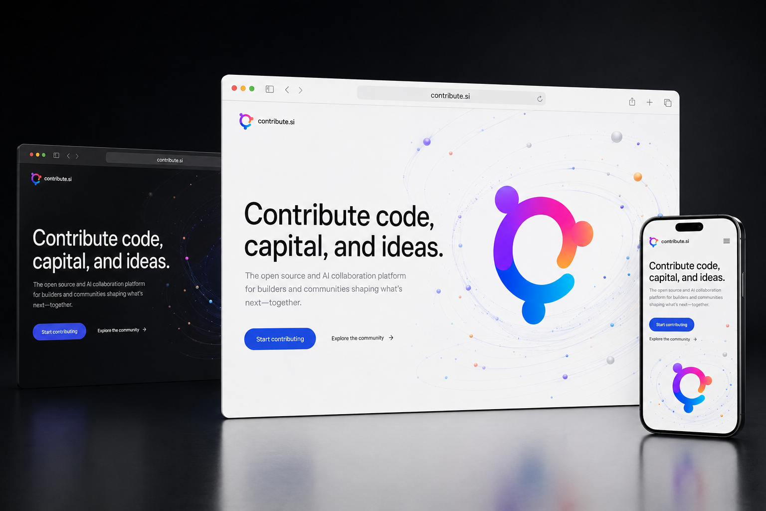 contribute.si website concept preview