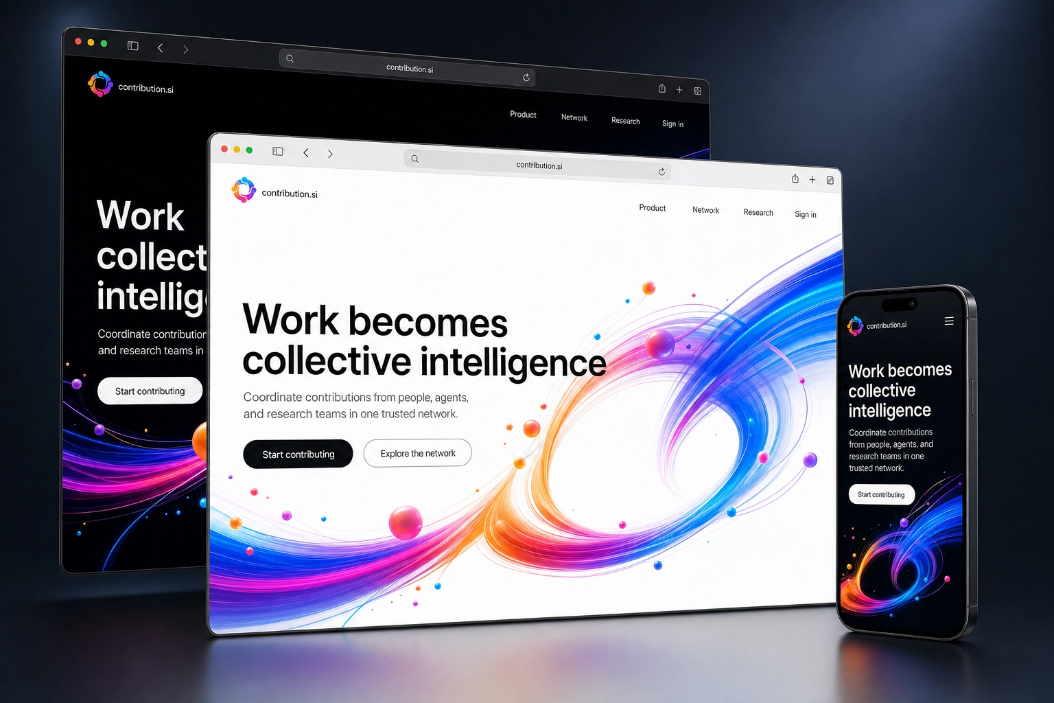 contribution.si website concept preview