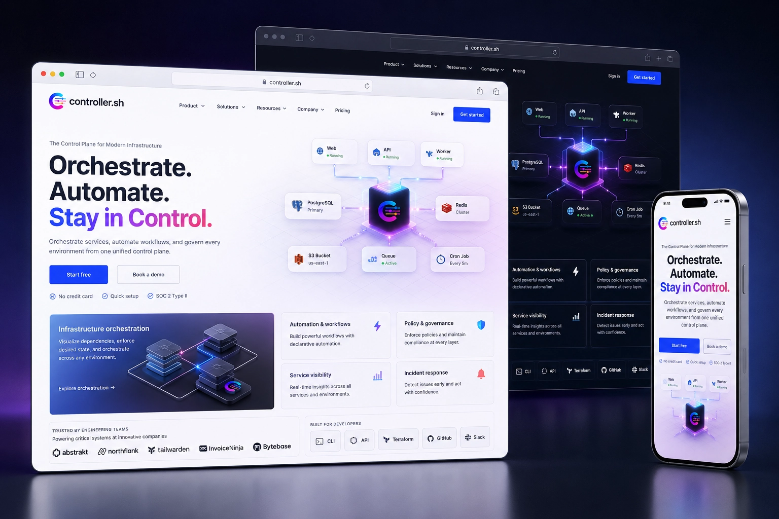 controller.sh website concept preview