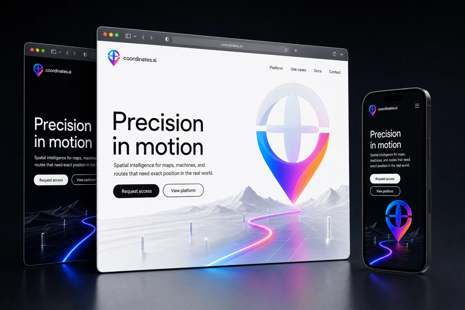coordinates.si website concept preview
