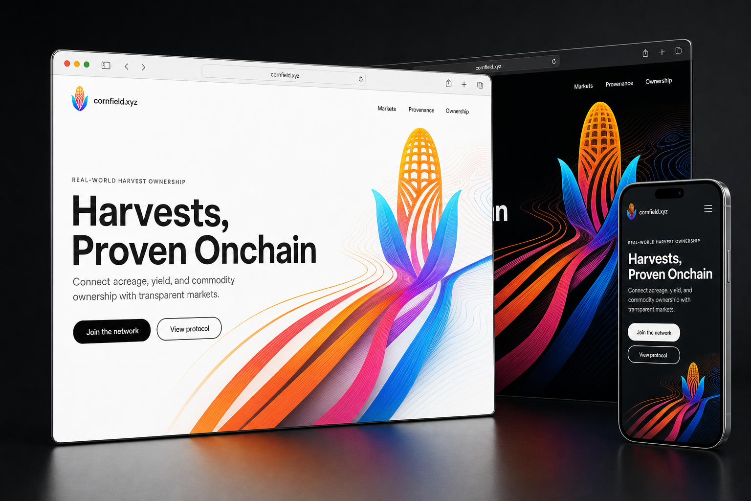 cornfield.xyz website concept preview enlarged