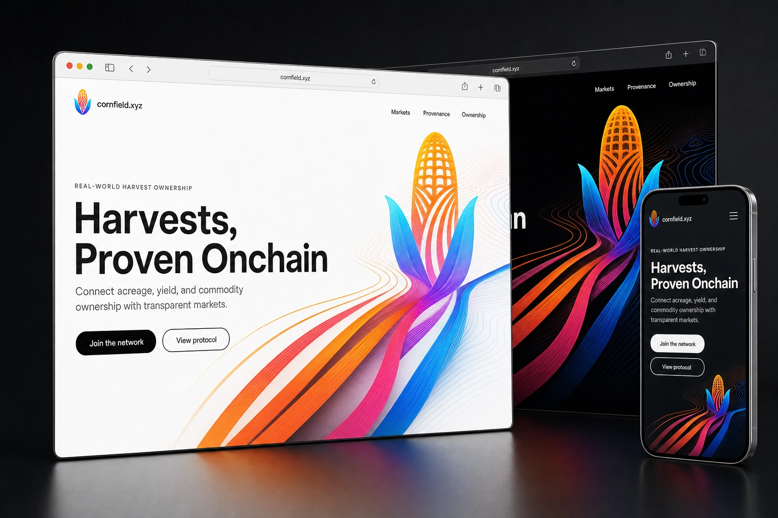 cornfield.xyz website concept preview