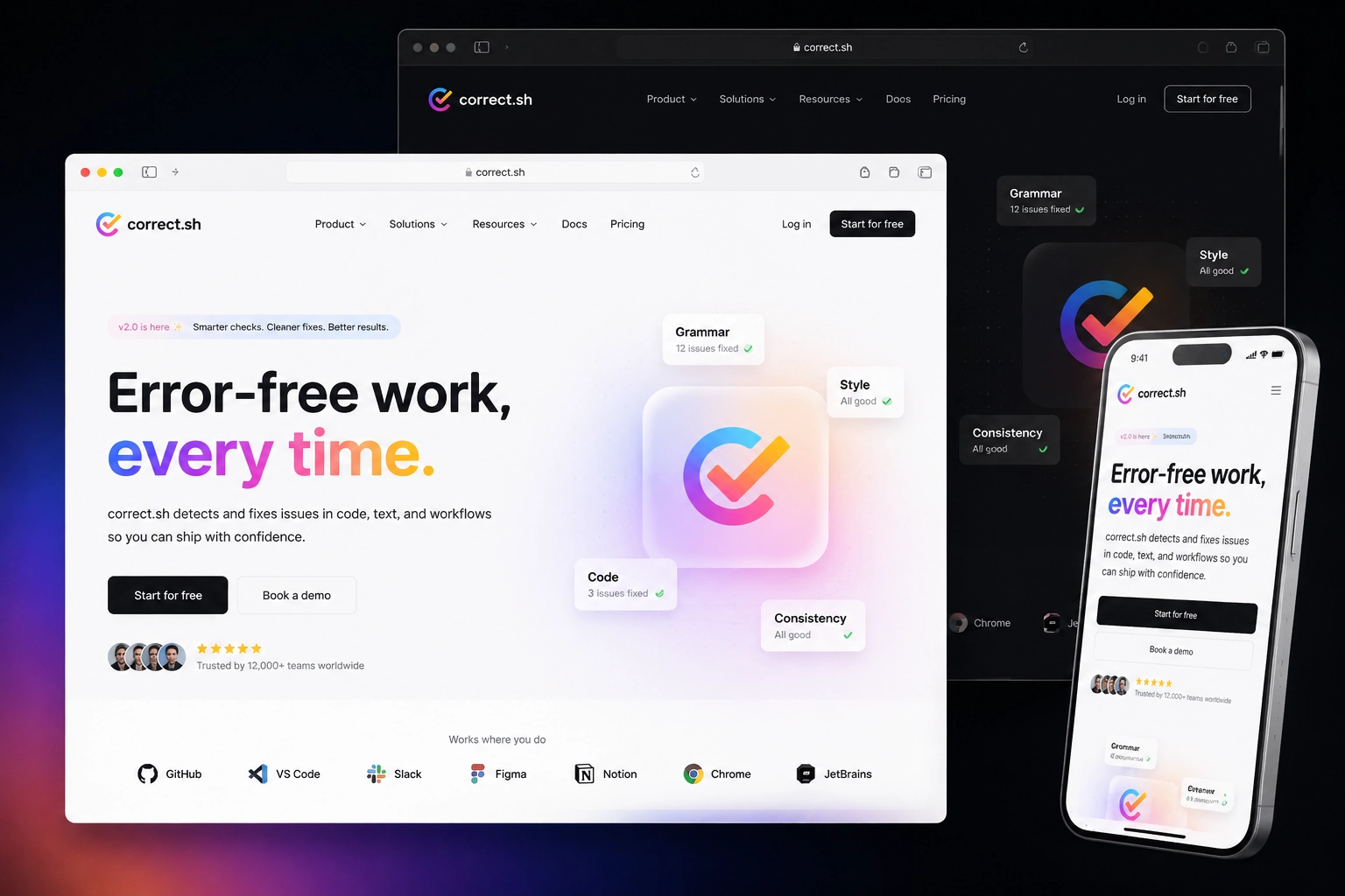 correct.sh website concept preview